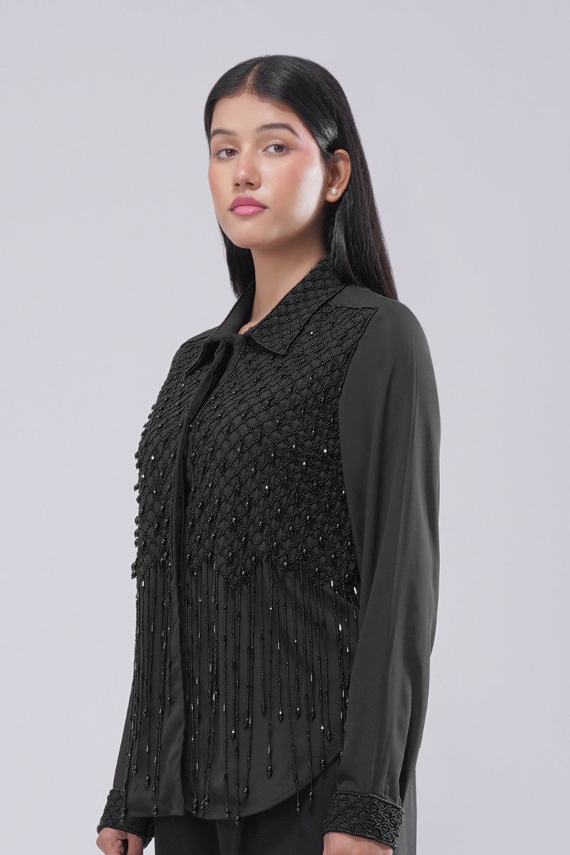 Opal Embellished Full Sleeve Shirt Heritage Black