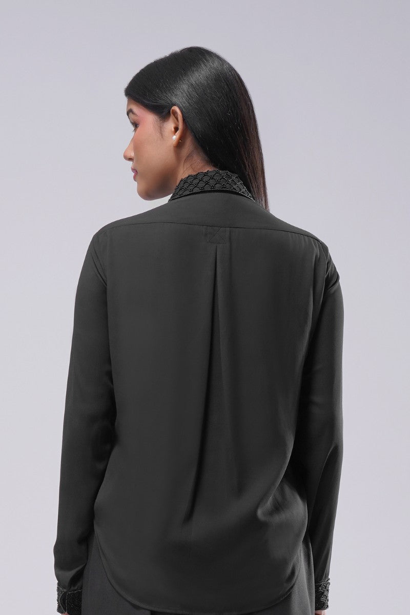 Opal Embellished Full Sleeve Shirt Heritage Black