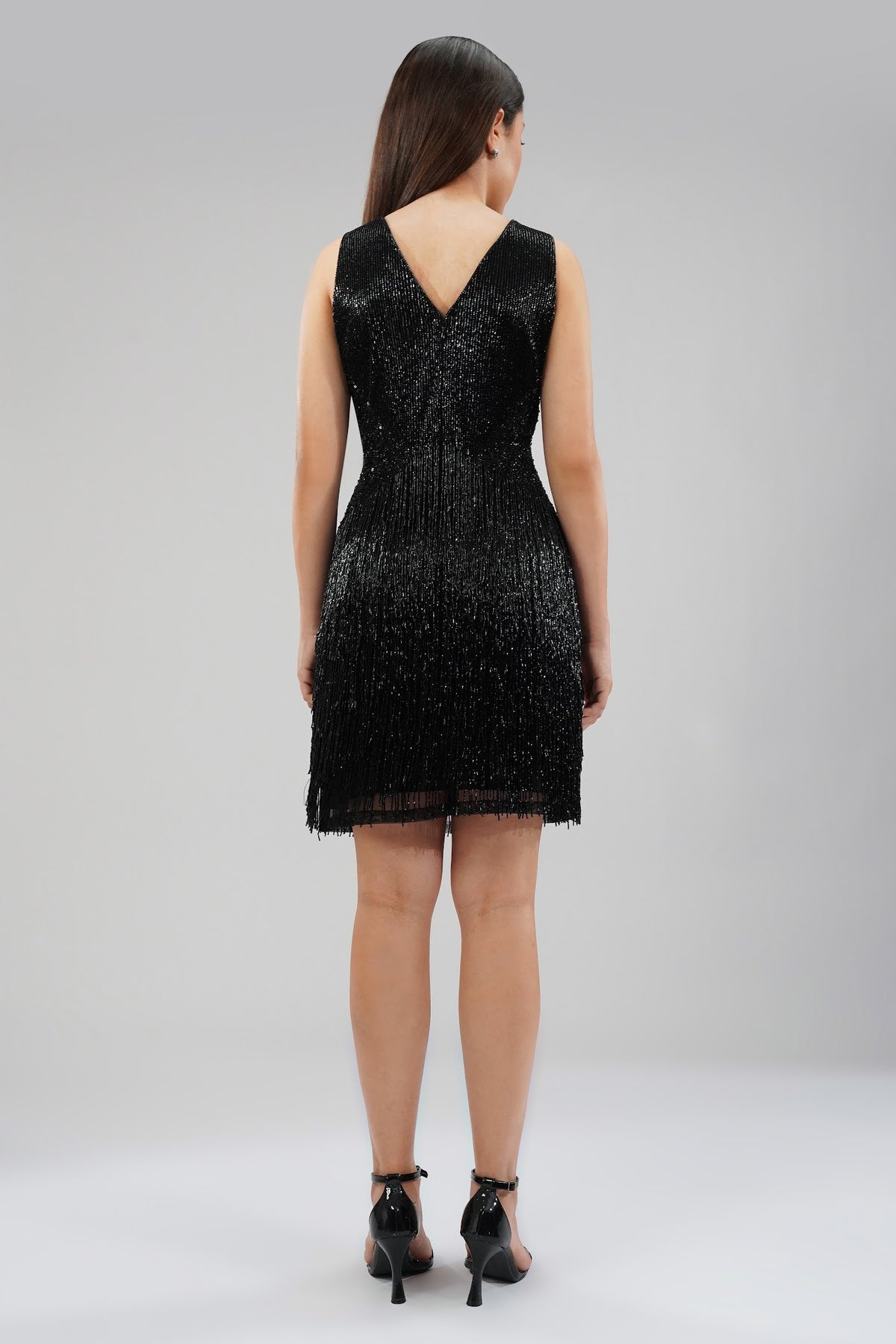 Panache Knee Length Strapy Sleeve Dress Heritage Black