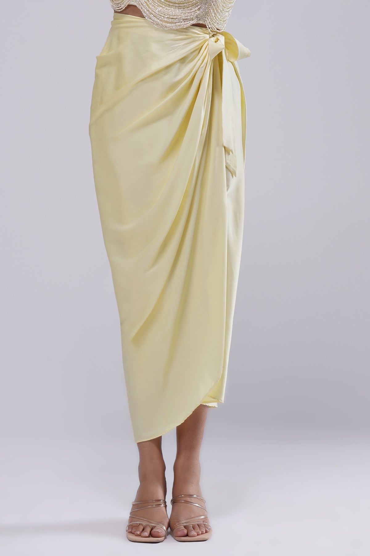 Plain Tulip Freesize Full Length Wrap Skirt Sapphire Yellow