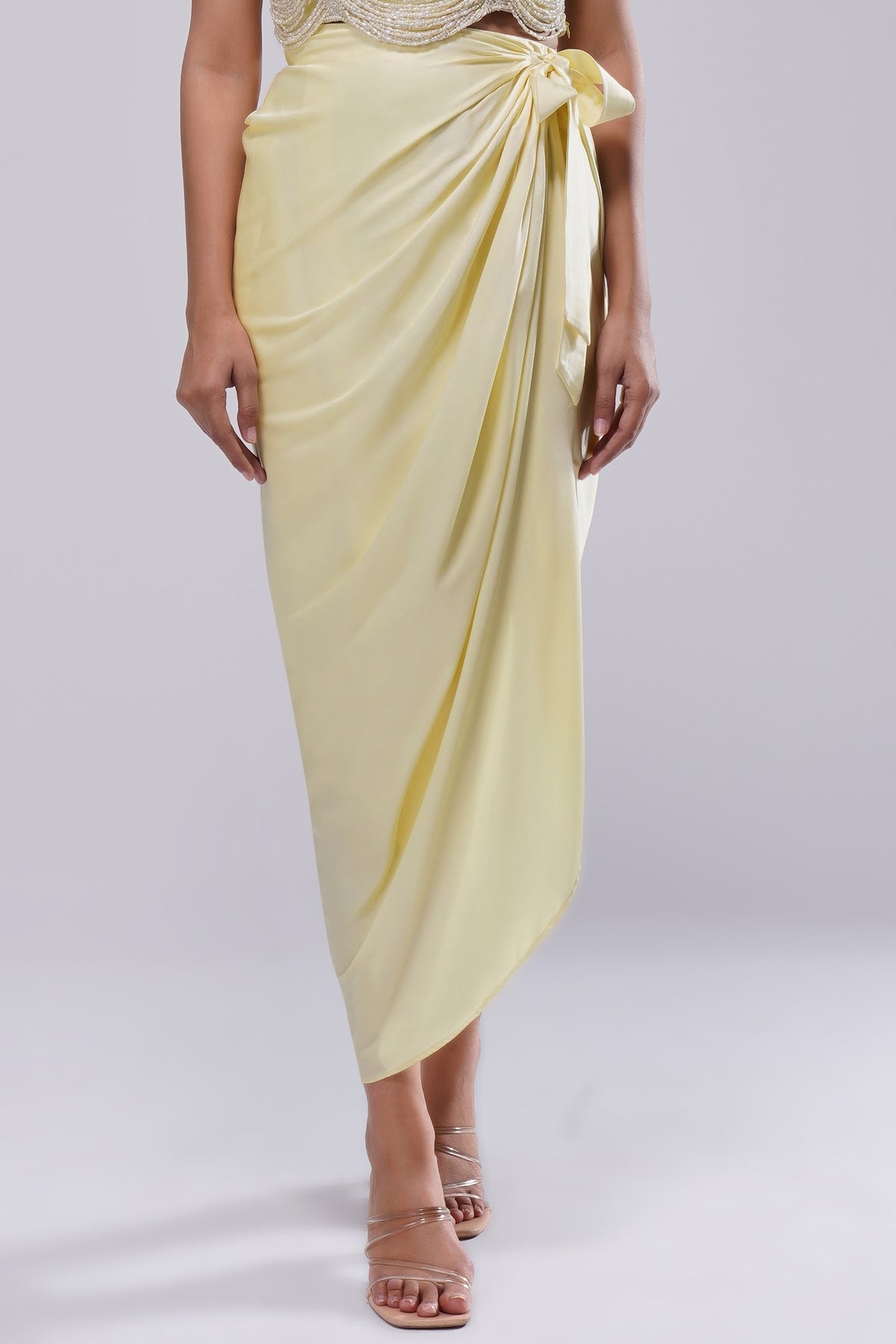 Plain Tulip Freesize Full Length Wrap Skirt Sapphire Yellow