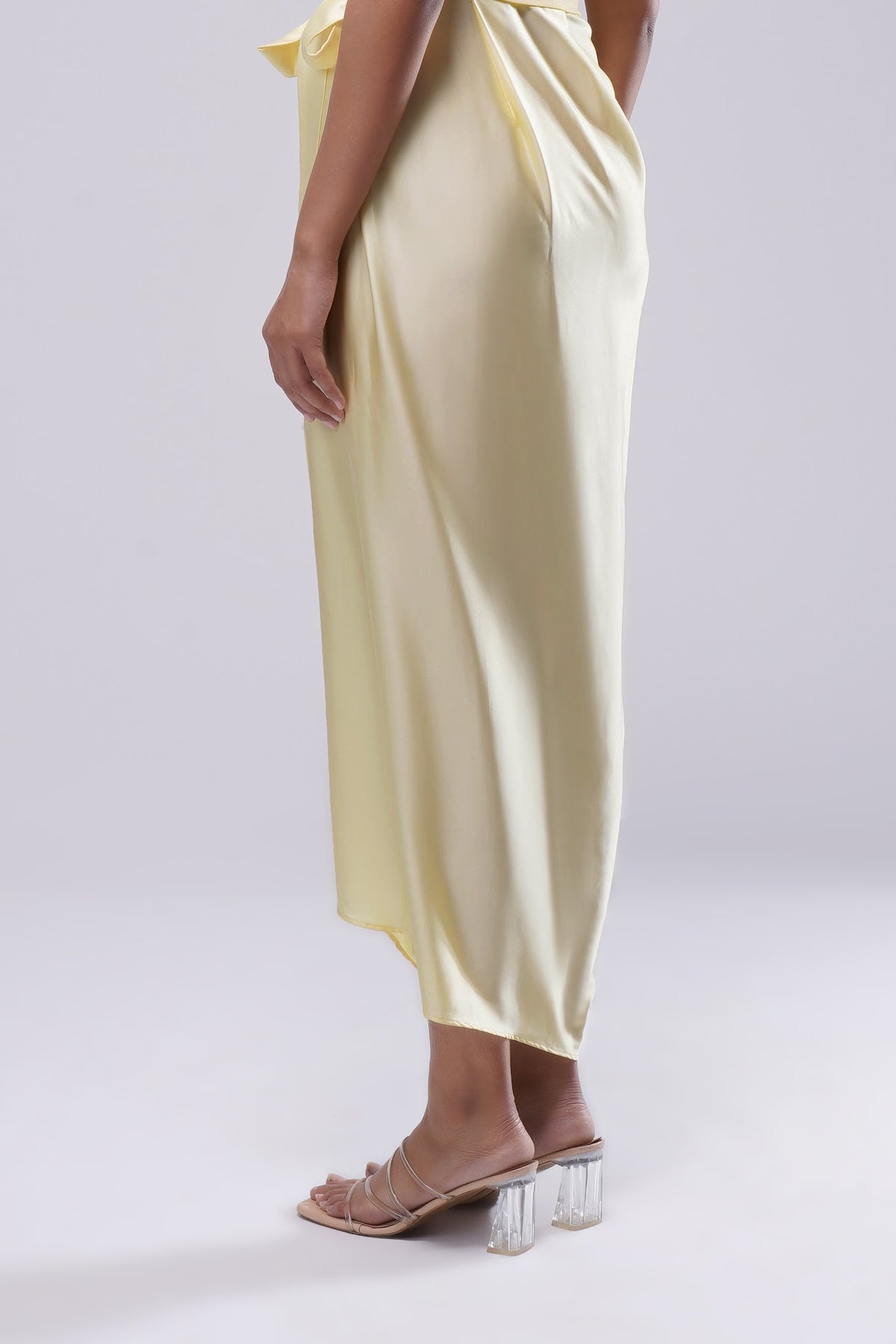 Plain Tulip Freesize Full Length Wrap Skirt Sapphire Yellow