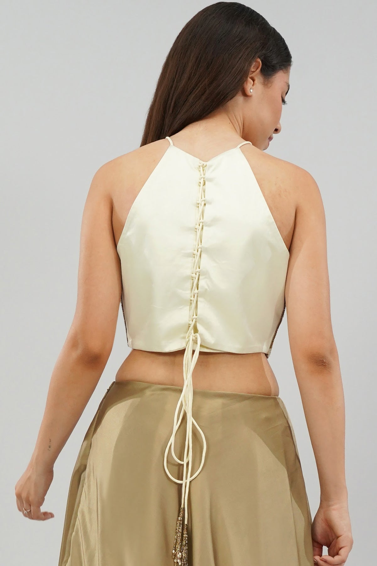 Quartz Crop Top Halterneck Fullback Peerless Gold