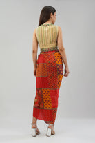 Amara Short Jacket Sleeveless Ruby Red Emerald Green Multi With Sachi Tulip Freesize Full Length Wrap Skirt Ruby Red Emerald Green Multi