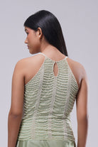 Aura Full Length Strappy Sleeve Top Jade Green