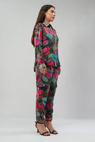 Meer Embellished Full Sleeve Shirt Topaz Pink Multi With Meer Jogger Pant Topaz Pink Multi