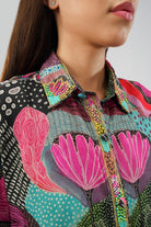 Meer Embellished Full Sleeve Shirt Topaz Pink Multi With Meer Jogger Pant Topaz Pink Multi