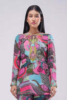 Meer Embellished Short Kurti Topaz Pink Multi