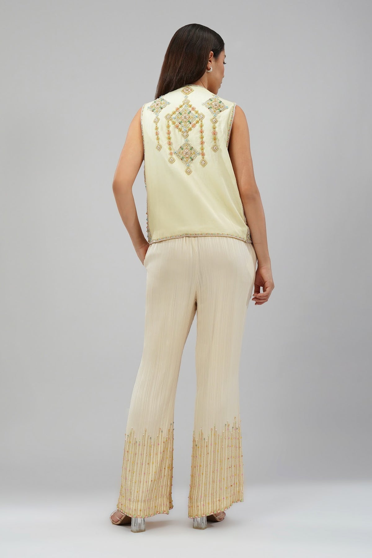 Myra Jacket Sublime Pastel Multi With Sabo Embellished Flare Pant Sublime Pastel Multi