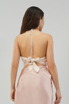 Opal Crop Top Halterneck Backless Rose Quartz Pink