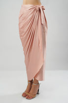 Opal Crop Top Halterneck Backless Rose Quartz Pink With Plain Tulip Freesize Wrap Skirt Rose Quartz Pink