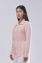Opal Embellished Full Sleeve Shirt Rose Quartz Pink