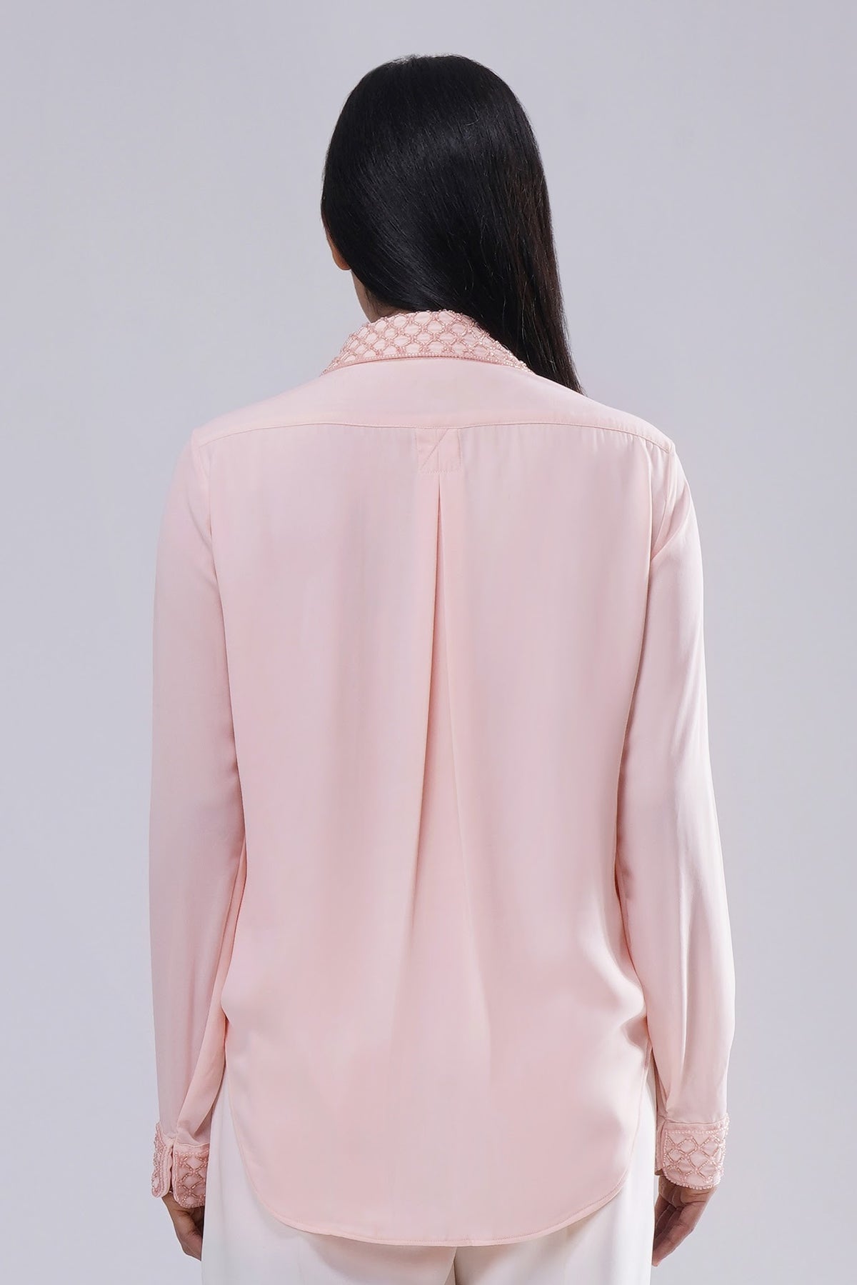 Opal Embellished Full Sleeve Shirt Rose Quartz Pink