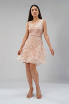 Panache Knee Length Strapy Sleeve Dress Rose Quartz Pink