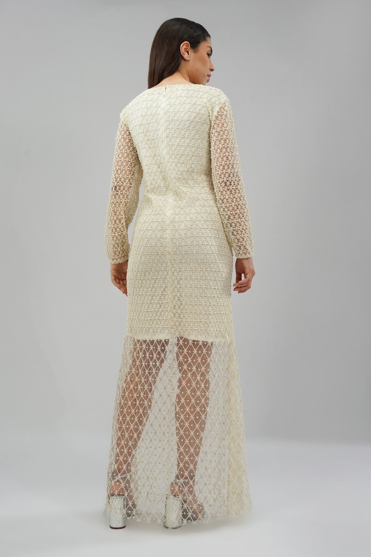 Perola Long Dress Pristine Ivory