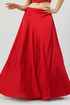 Plain Flare Lehenga Full Length Carnelian Red