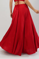 Plain Flare Lehenga Full Length Carnelian Red