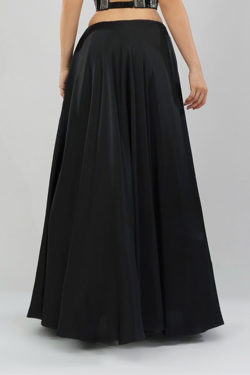 Plain Flare Lehenga Full Length Heritage Black