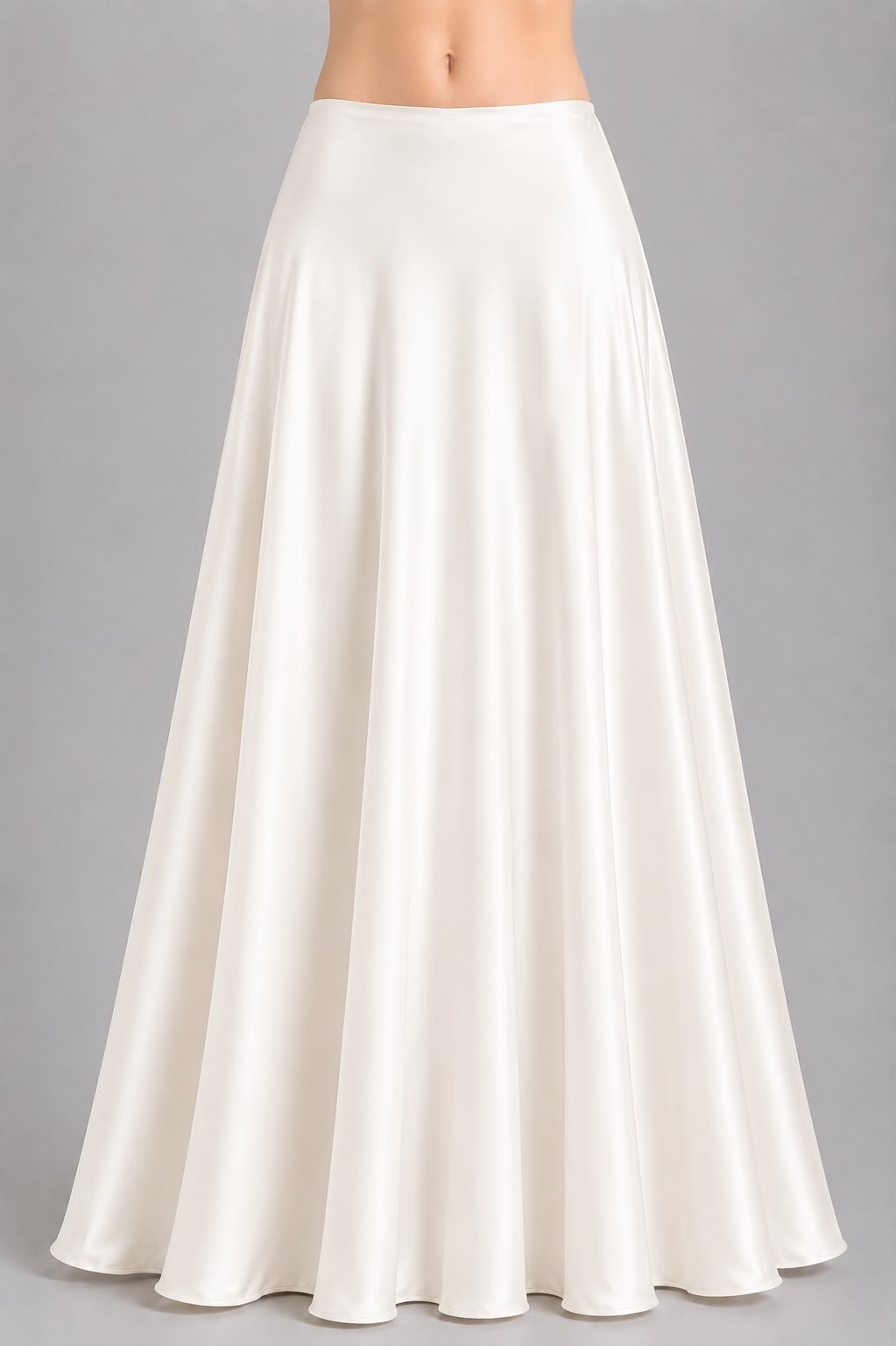 Plain Flare Lehenga Full Length Pristine Ivory