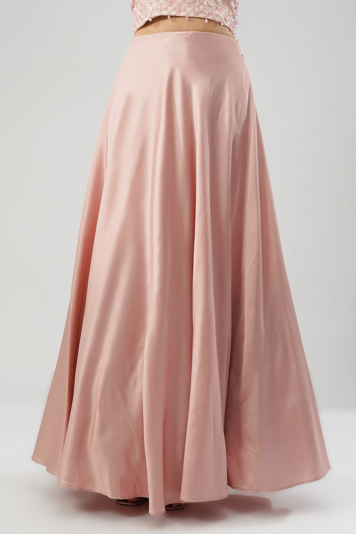 Plain Flare Lehenga Full Length Rose Quartz Pink