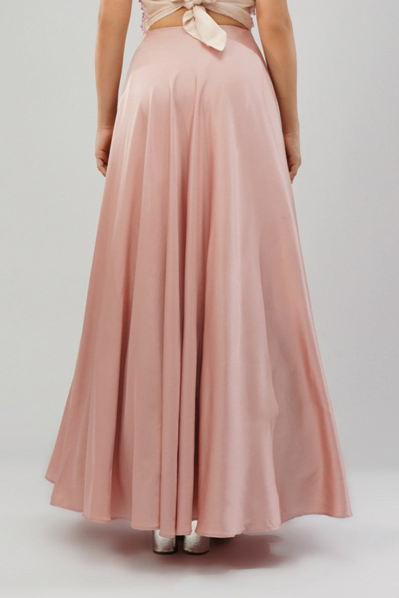 Plain Flare Lehenga Full Length Rose Quartz Pink