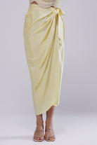 Plain Tulip Freesize Full Length Wrap Skirt Sapphire Yellow