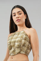 Quartz Crop Top Halterneck Fullback Peerless Gold