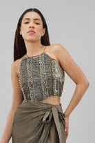 Ruche Crop Top Halterneck Fullback Antique Gold Antique Silver