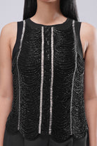 Ruche Long Top Sleeve Less Heritage Black