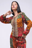 Sachi Bomber Jacket Ruby Red Emerald Green Multi