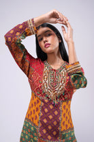 Sachi Embellished Short Kurti Ruby Red Emerald Green Multi