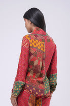 Sachi Heavy Embellished Full Sleeve Shirt Ruby Red Emerald Green Multi