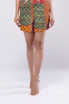 Sachi Loose Fit Knee Length Shorts Ruby Red Emerald Green Multi