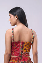 Sachi Strap Corset Full Length Princess Cut Bustier Ruby Red Emerald Green Multi