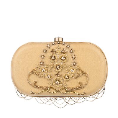 Candela Oval Clutch Champagne Beige | Lovetobag