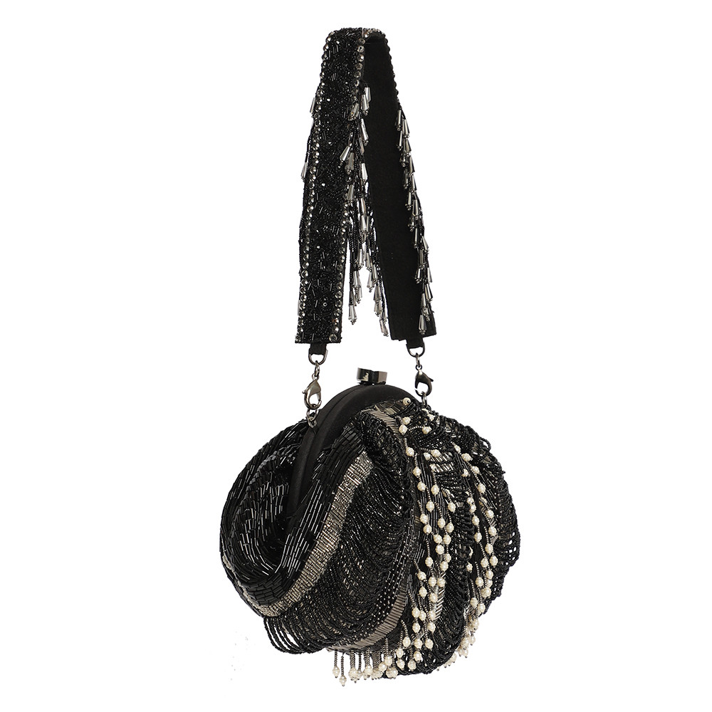 Ruche Soft Pouch Heritage Black With Handle | Lovetobag