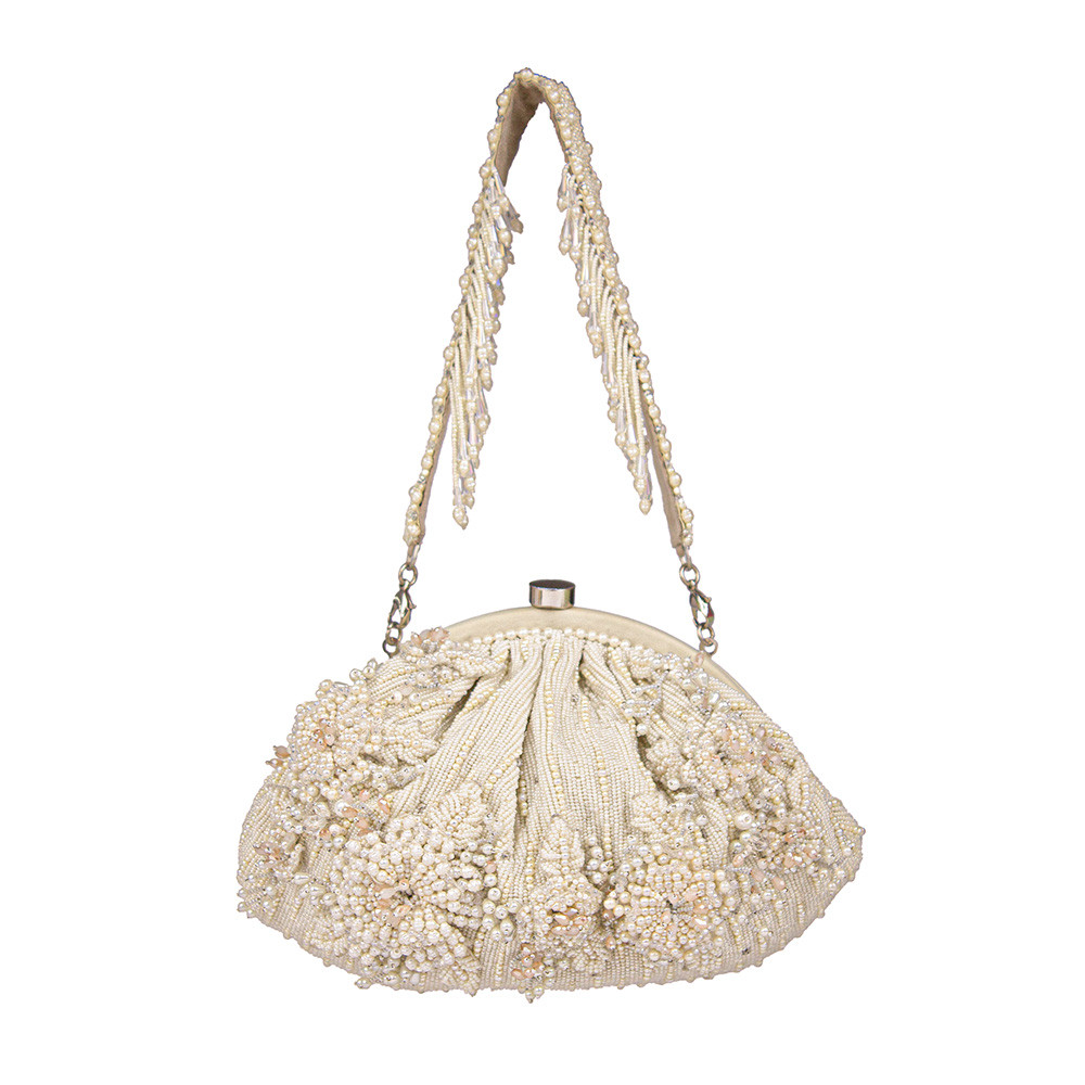 Esme Soft Pouch Pristine Ivory with Handle | Lovetobag
